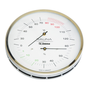 Sauna Hygrometer / Thermometer Kombi im Edelstahlrahmen