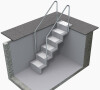 Treppe Eleganz 60 - Montage auf dem Beckenrand