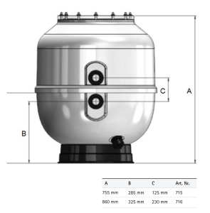 Carbon Premium GFK Filterbehälter 600 mm (inkl. 6-Wege-Ventil)