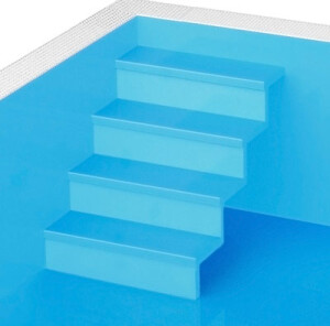 Treppe für Albixon Fertigbecken PP x-Air - Pooltiefe 1,20 m - 4 Stufen