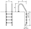 Edelstahlleiter Weitholm für eingelassene Pools 2 Stufen (für Beckenhöhe < 1,20 m) Edelstahl V2A und Stufen: Standard mit Prägung