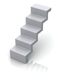 Treppe Eleganz 60 - Montage an Beckenwand Typ Kurz - für Beckentiefen 1,20 bis 1,76 m Weiß