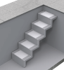 Treppe Eleganz 60 - Montage an Beckenwand Typ Kurz - für Beckentiefen 1,20 bis 1,76 m Weiß