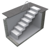 Treppe Eleganz 80 - Montage auf dem Beckenrand Typ Lang - für Beckentiefen 1,51 m bis 1,64 m Weiß